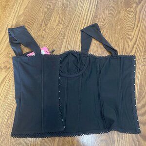 Marcella Wide Strap Mesh Corset
